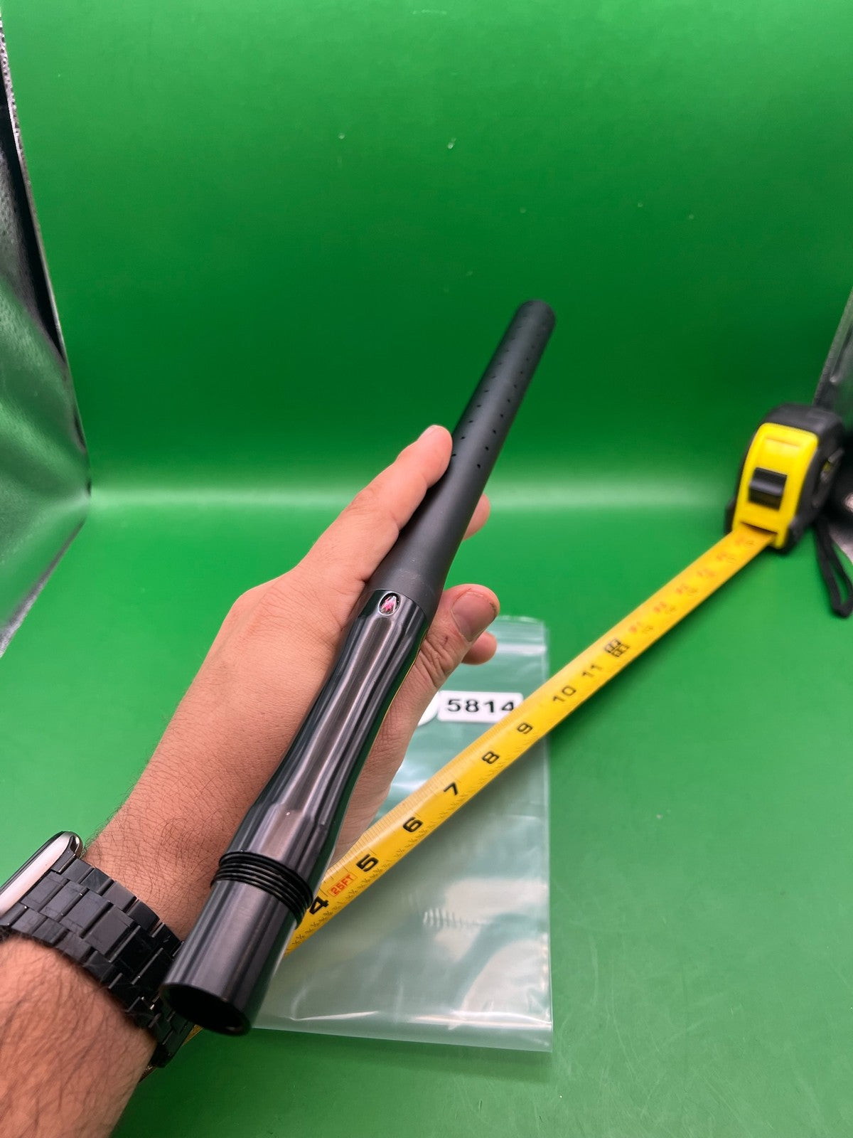 Empire Black .675 Autococker Barrel 2 Piece - used paintball barrel back, barrel tip - black