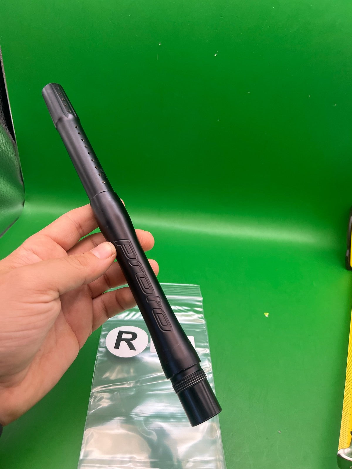 Proto Paintball Barrel Back Black .688 Bore - used paintball barrel back - black