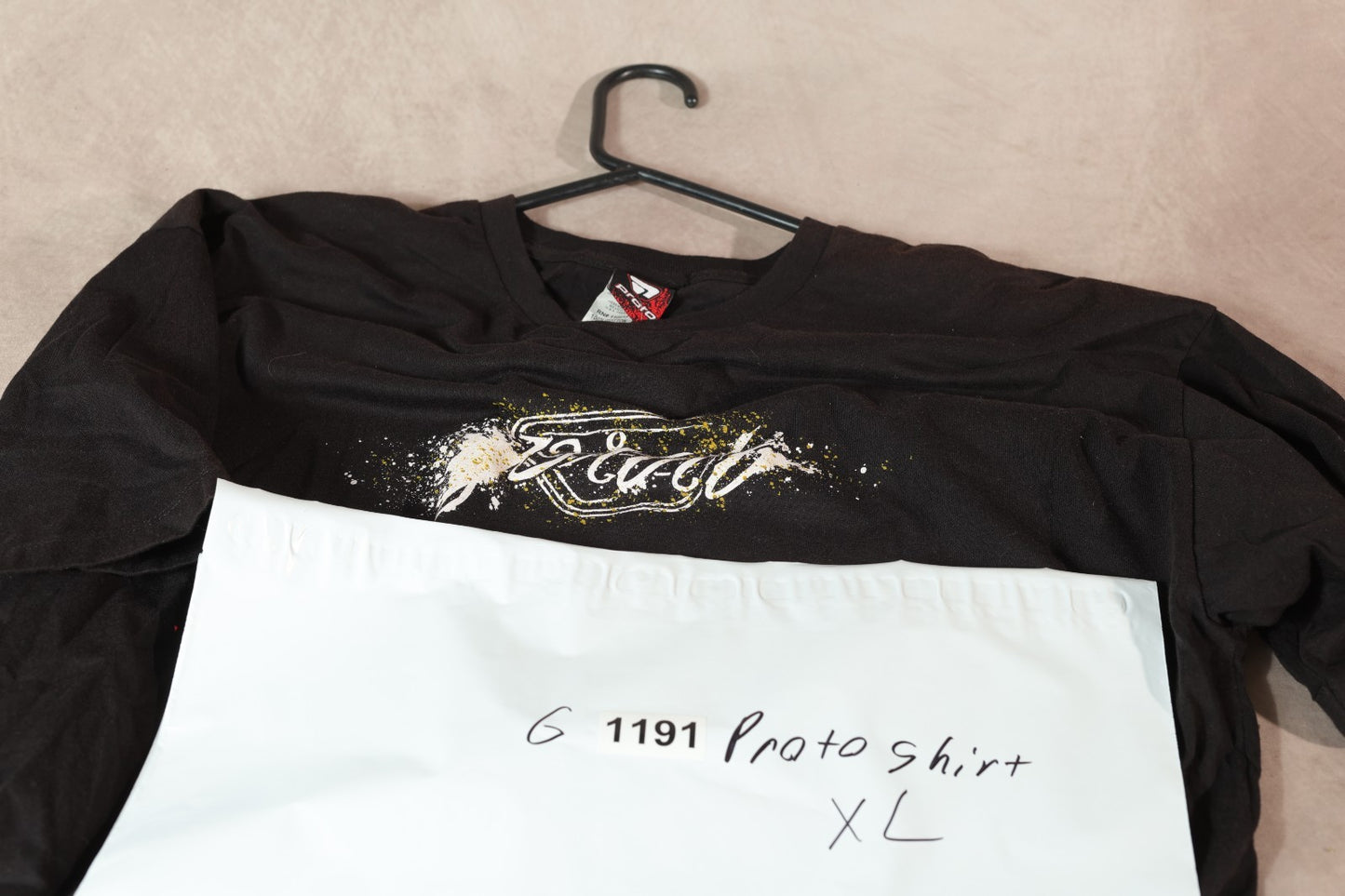 Proto Paintball Black Graphic T-Shirt V-Neck Size XL Mens Streetwear