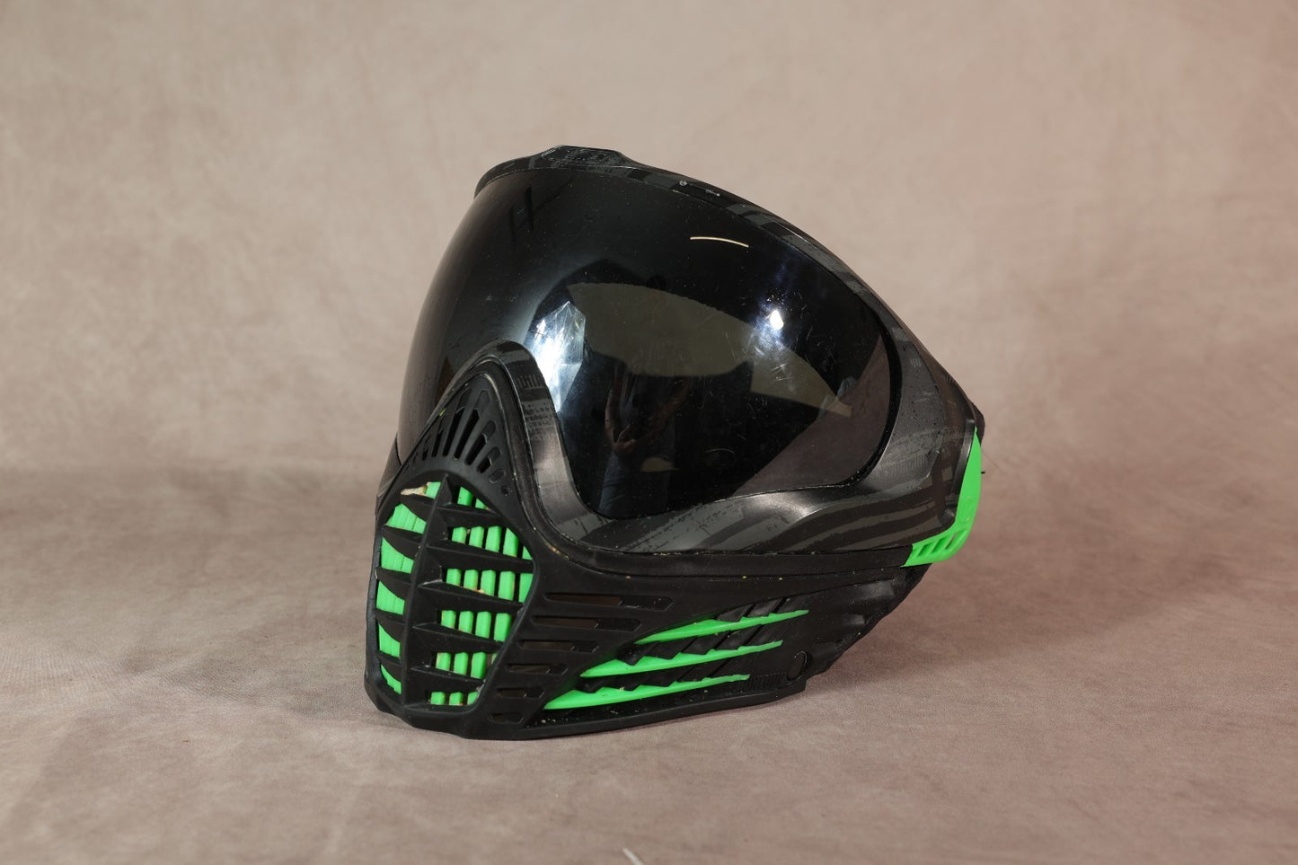 Virtue VIO Paintball Mask Black Green Smoke Lens Full Face Goggle