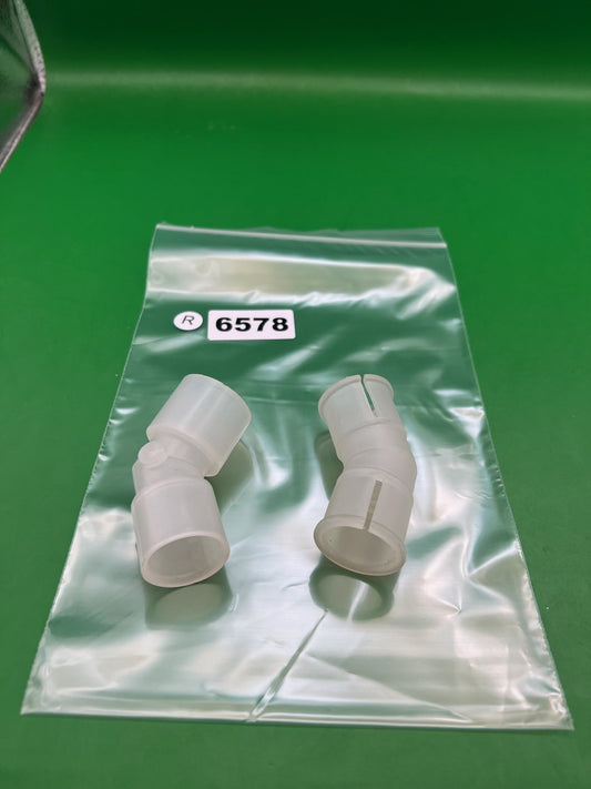 Clear White Lot of 2 Hopper Elbos - used paintball hopper elbow - clear white