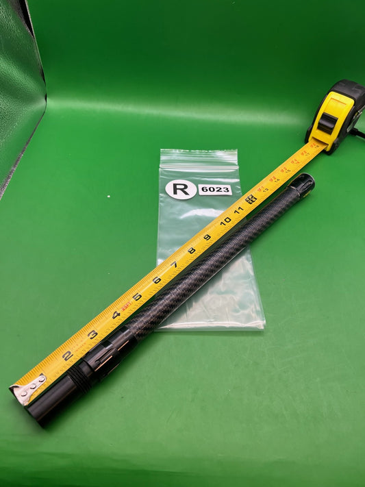 Stiffi Angel Carbon Fiber Barrel Back 14" - used paintball barrel back - black/carbon fiber