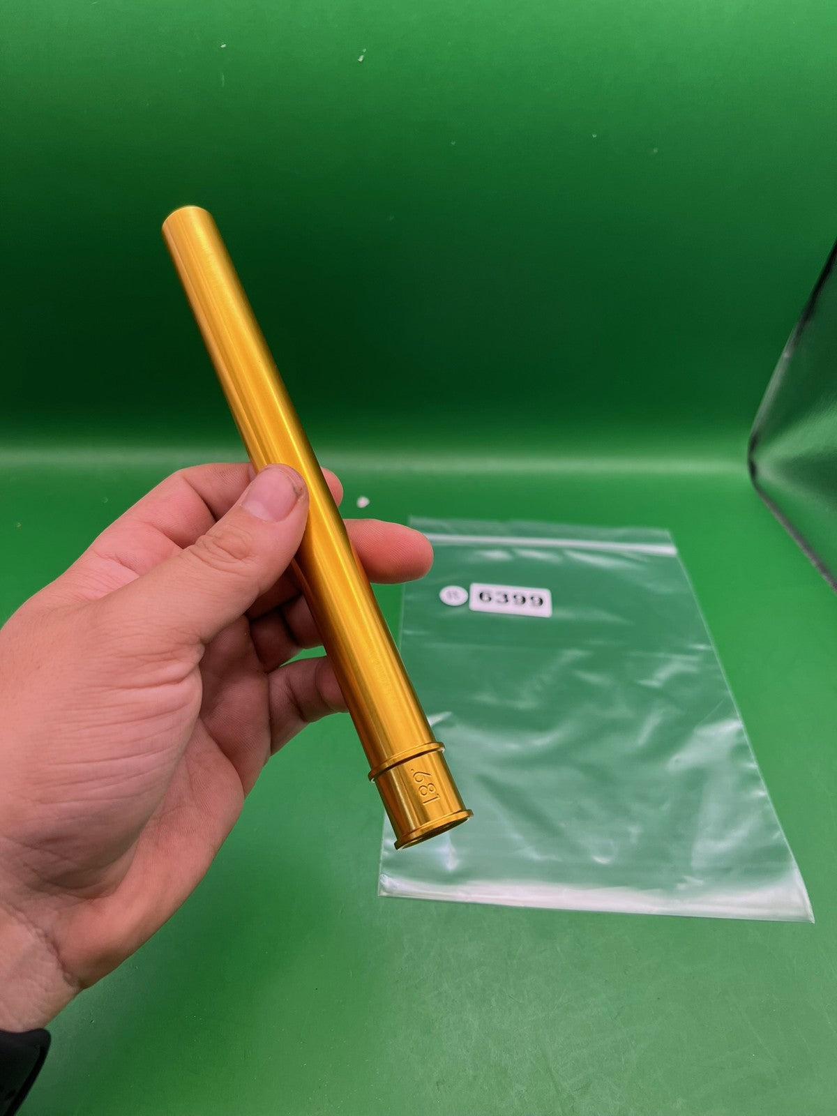 Planet Eclipse Gold Insert - used paintball barrel insert (freak-style) - gold anno