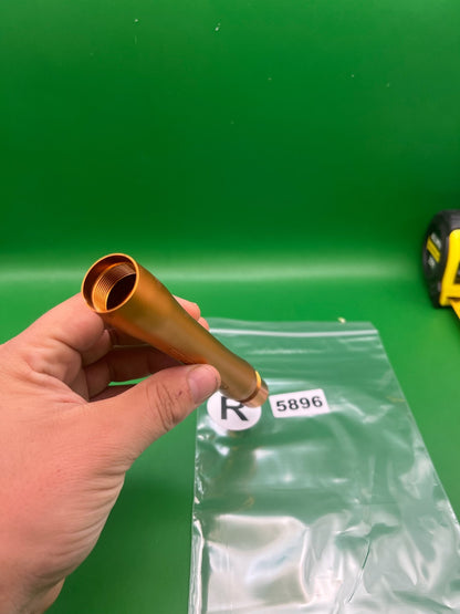 Autococker Proto Barrel Back Gold .688 bore - used paintball barrel back - gold anno
