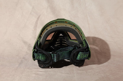 Virtue VIO Paintball Mask Olive Green With Gold Mirror Lens And Strap Bundle