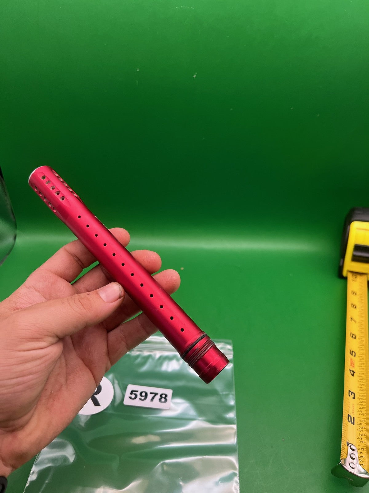 Dye Ultralight 14 inch tip - used paintball barrel tip - red anno