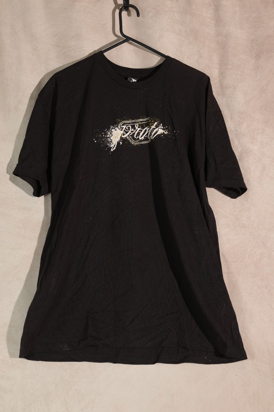 Proto Paintball Black Graphic T-Shirt V-Neck Size XL Mens Streetwear
