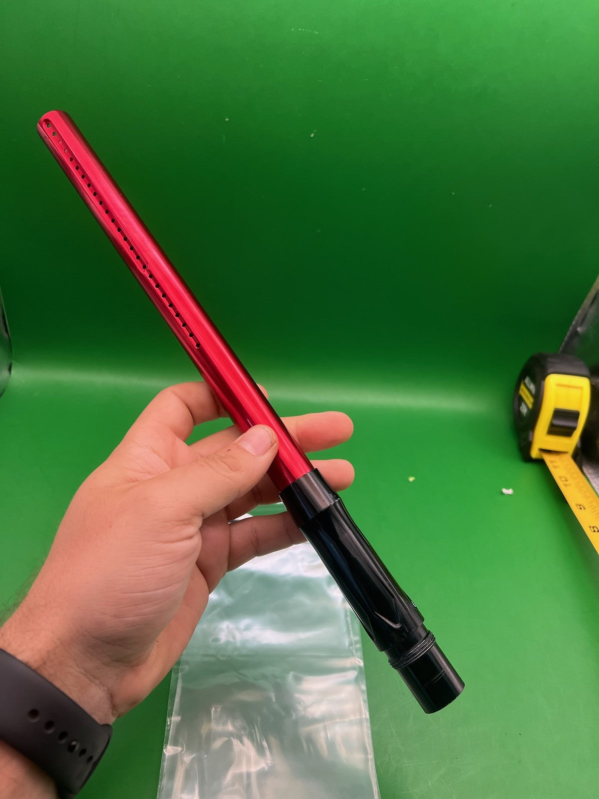 Autococker Lucky Barrel 14" .692 Red Black - used paintball barrel - red/black