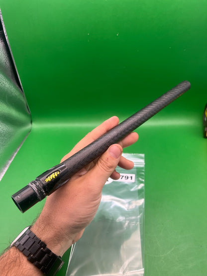Autococker Stiffi Carbon Fiber Barrel Back 12" .689 Black - used paintball barrel back - black