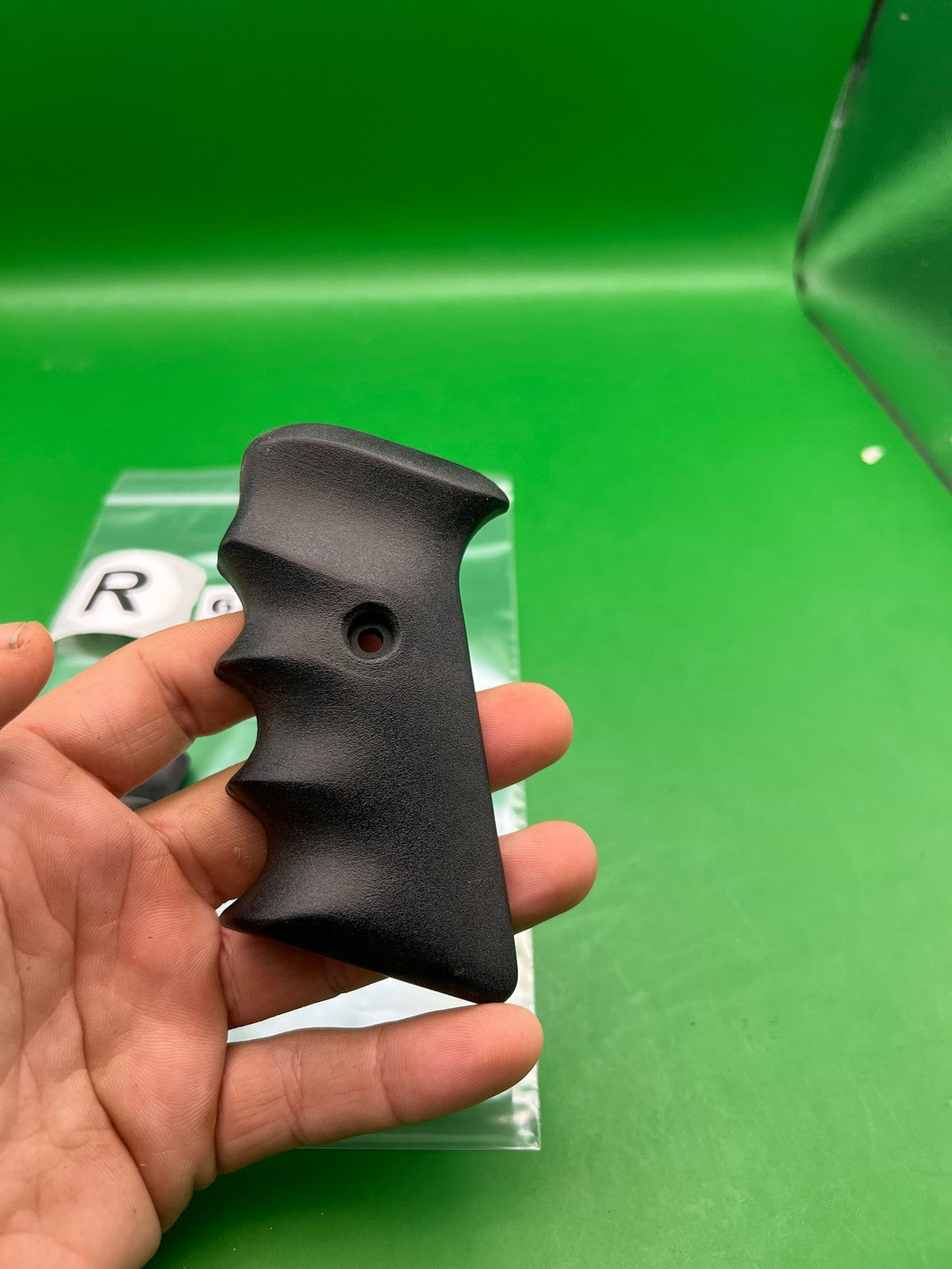 Single Hole Automag Grips - used paintball grip panels - black