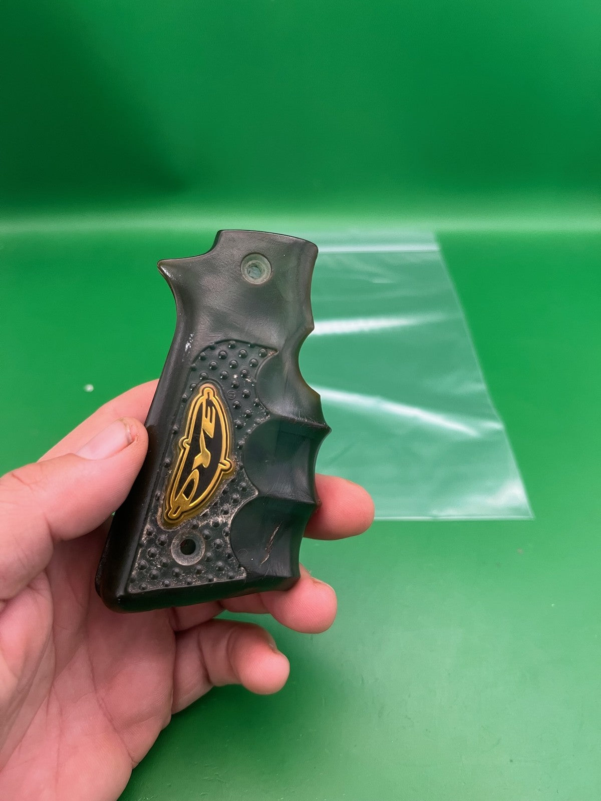 Dye 45 Style Sticky Grips Black Rubber Wrap Around Panels Yellow Logo