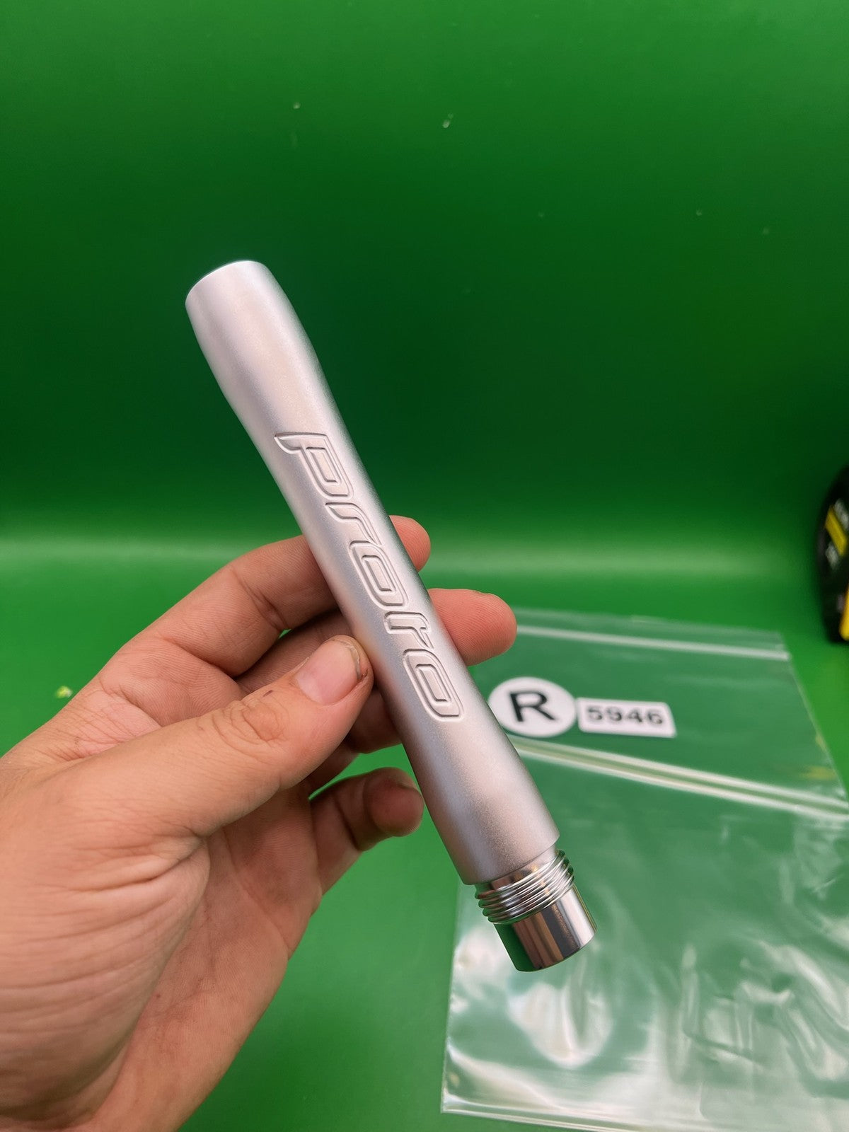 Ion / Luxe Proto Barrel Tip Silver 8" .692 - used paintball barrel tip - silver