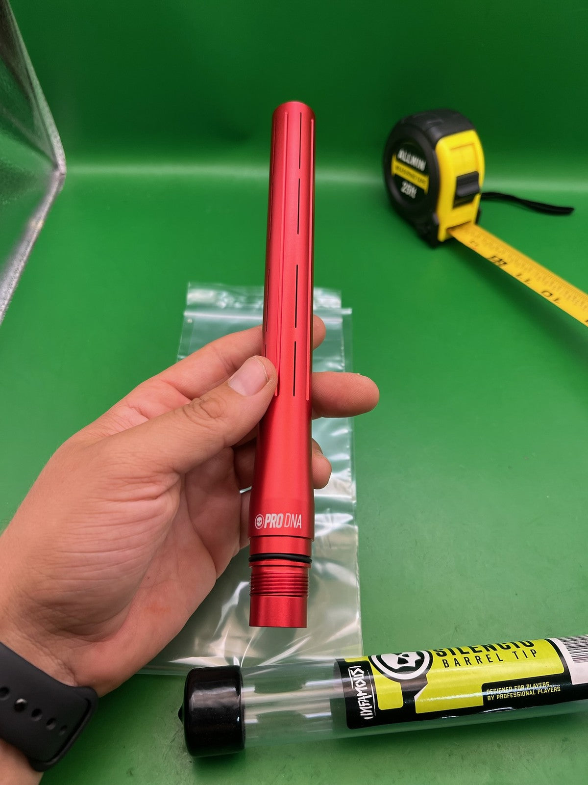Infamous Silencio FXL 14" Barrel Tip Gloss Red Aluminum Paintball