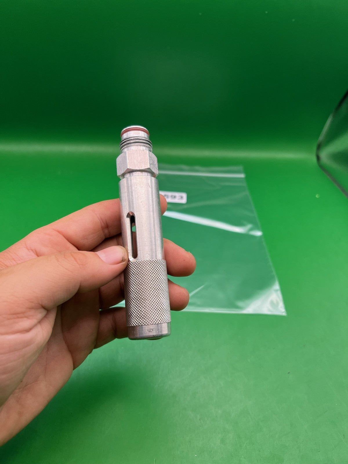 12 Gram Quick Adapter - used paintball 12 gram co2 adapter - silver