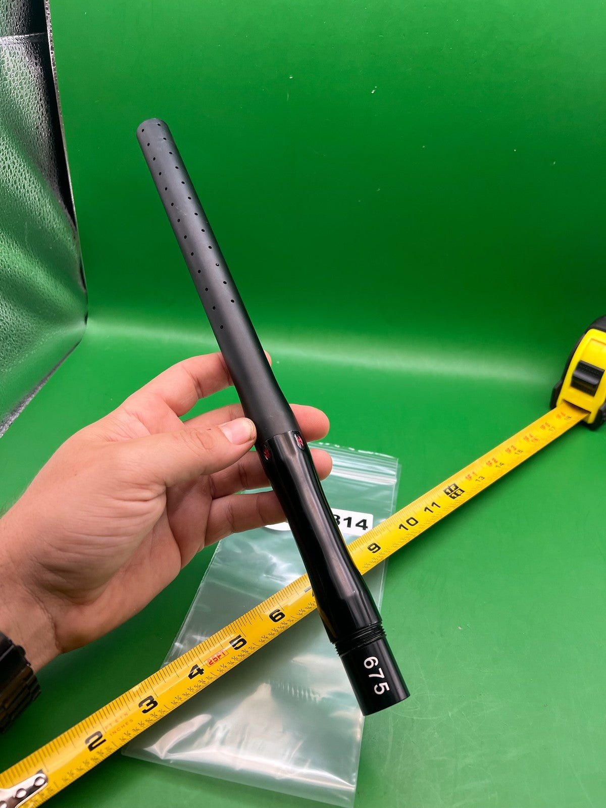 Empire Black .675 Autococker Barrel 2 Piece - used paintball barrel back, barrel tip - black