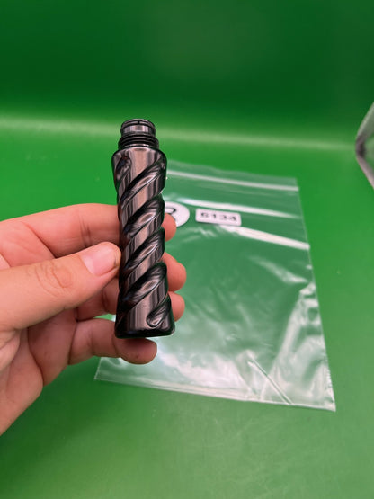 Twisted Gas Through Grip - used paintball gas through grip - black swirl / marble