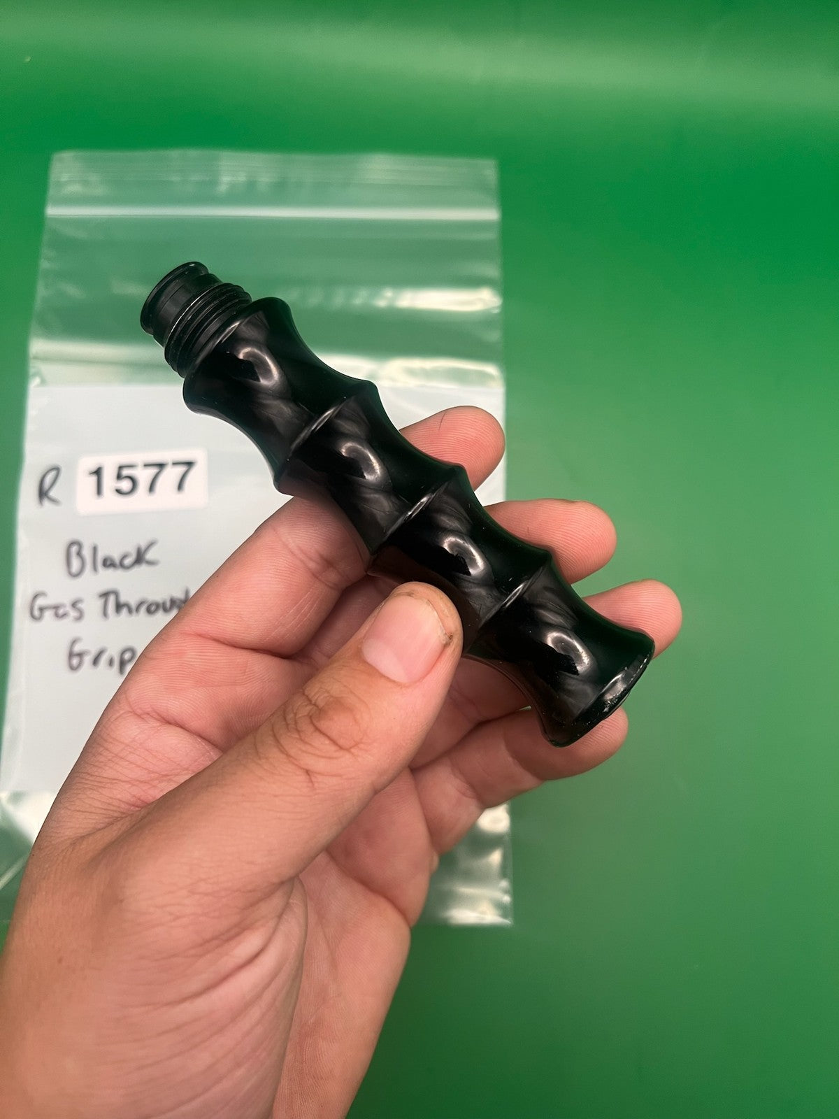 Vintage PB Gas Through Grip Black Threaded Paintball Vertical Grip