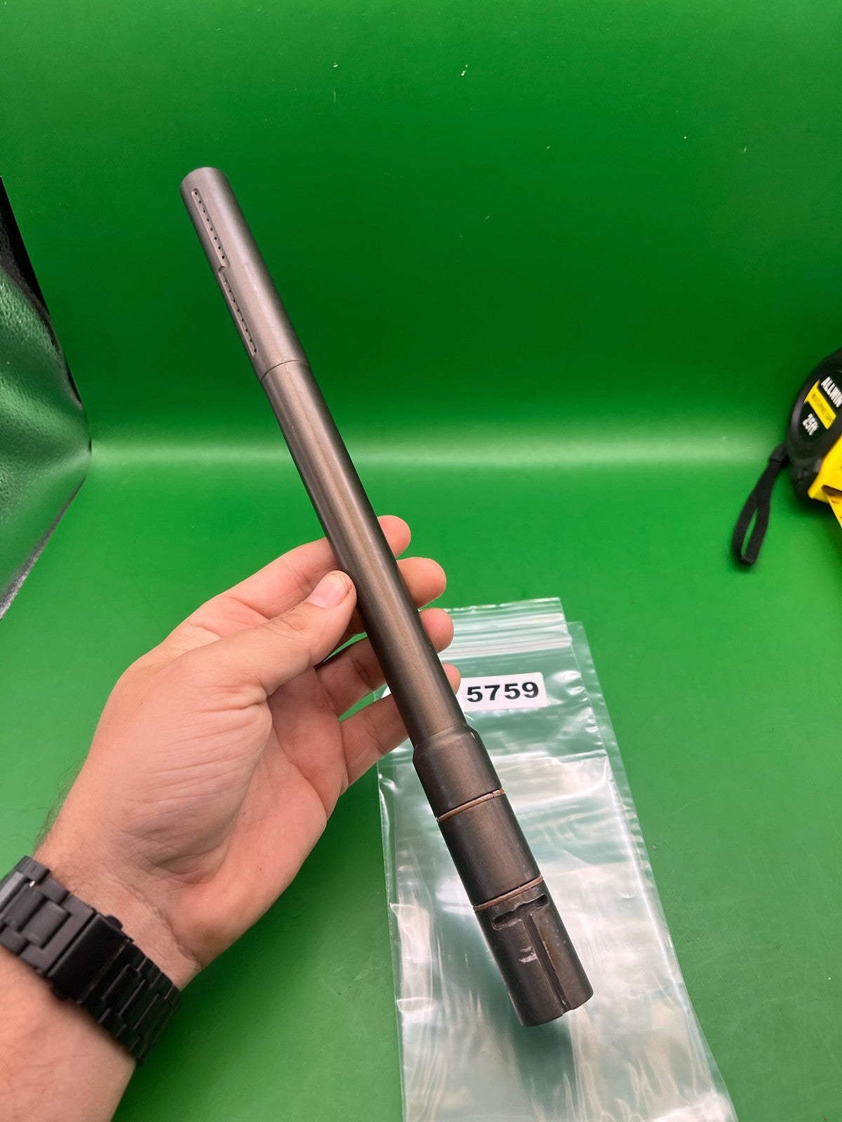 J&J Automag .693 Pewter Barrel - used paintball barrel - pewter