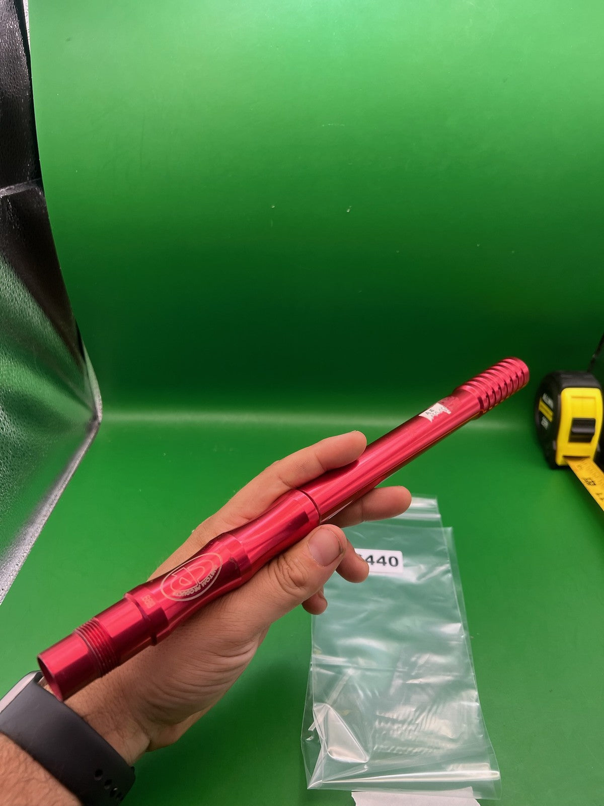 CP Custom Products Barrel Red 14 Inch .689 Tippmann A5 Threads - used paintball barrel - red anno