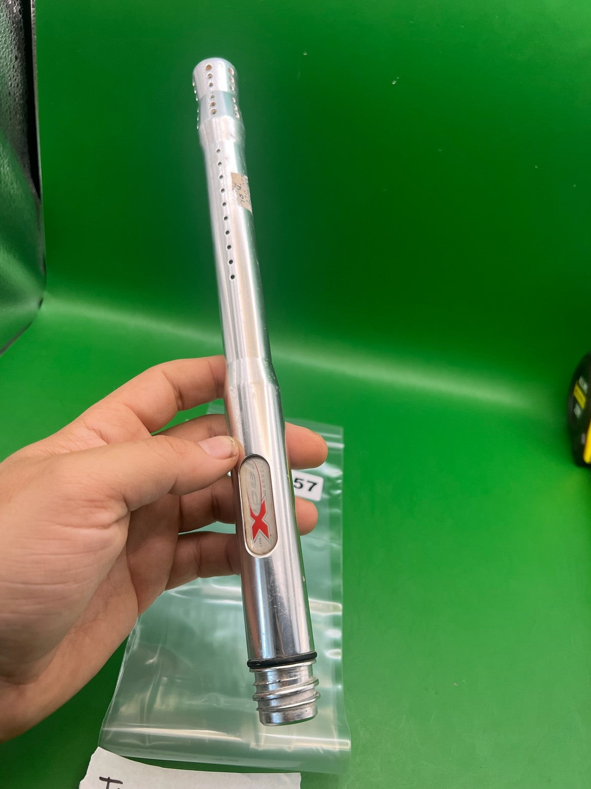 Tippmann 98 Dye X-Factor Barrel 12" .693 Silver - used paintball barrel - silver