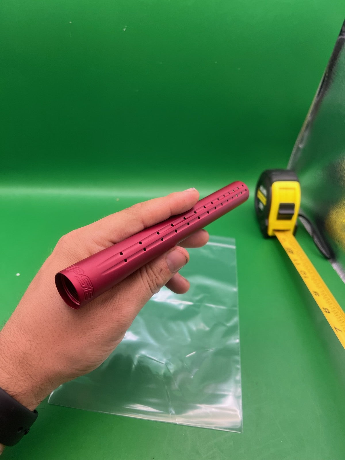 Planet Eclipse Shaft Tip - used paintball barrel tip - red anno