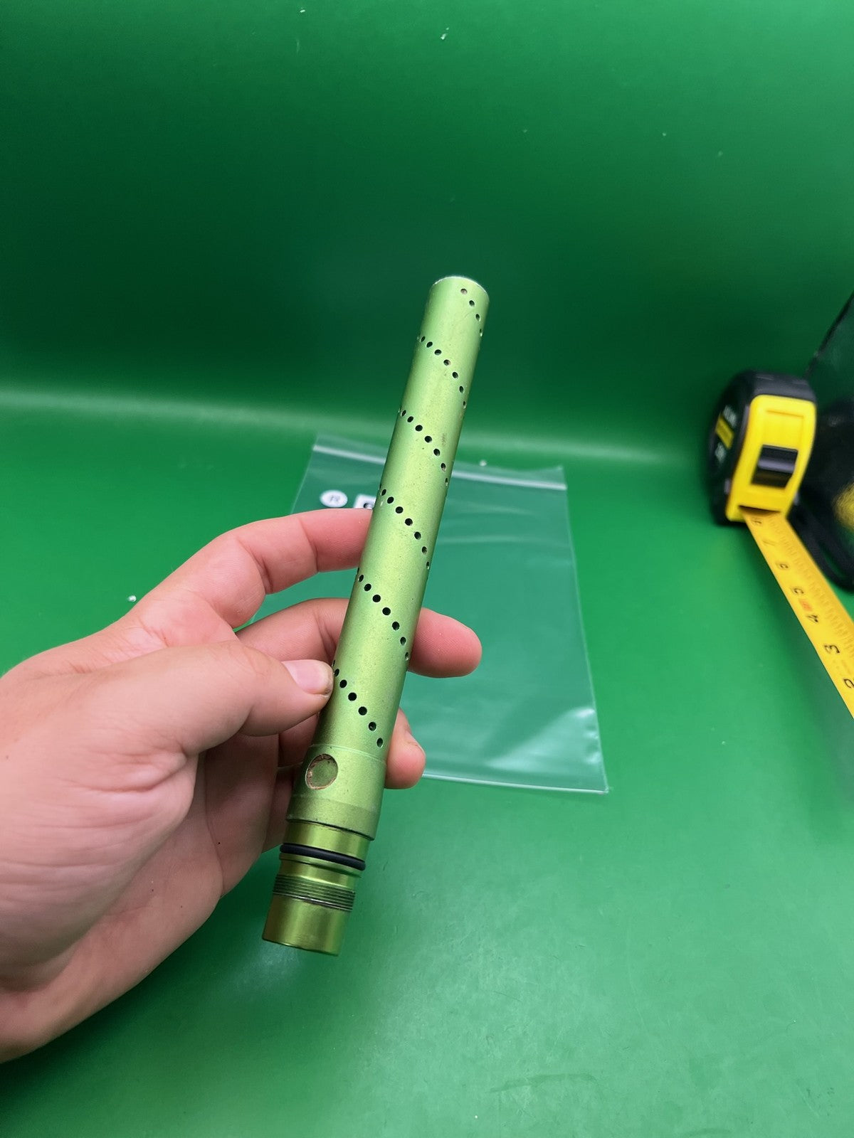 Dust Green Freak Tip - used paintball barrel tip - dust green