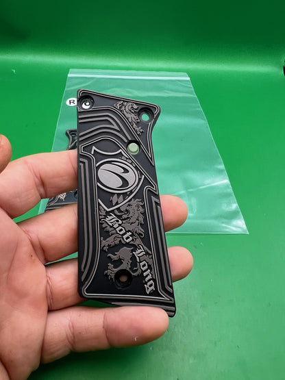 Bob Long Marq LED Grip Panels Black Aluminum Engraved Lion Logo