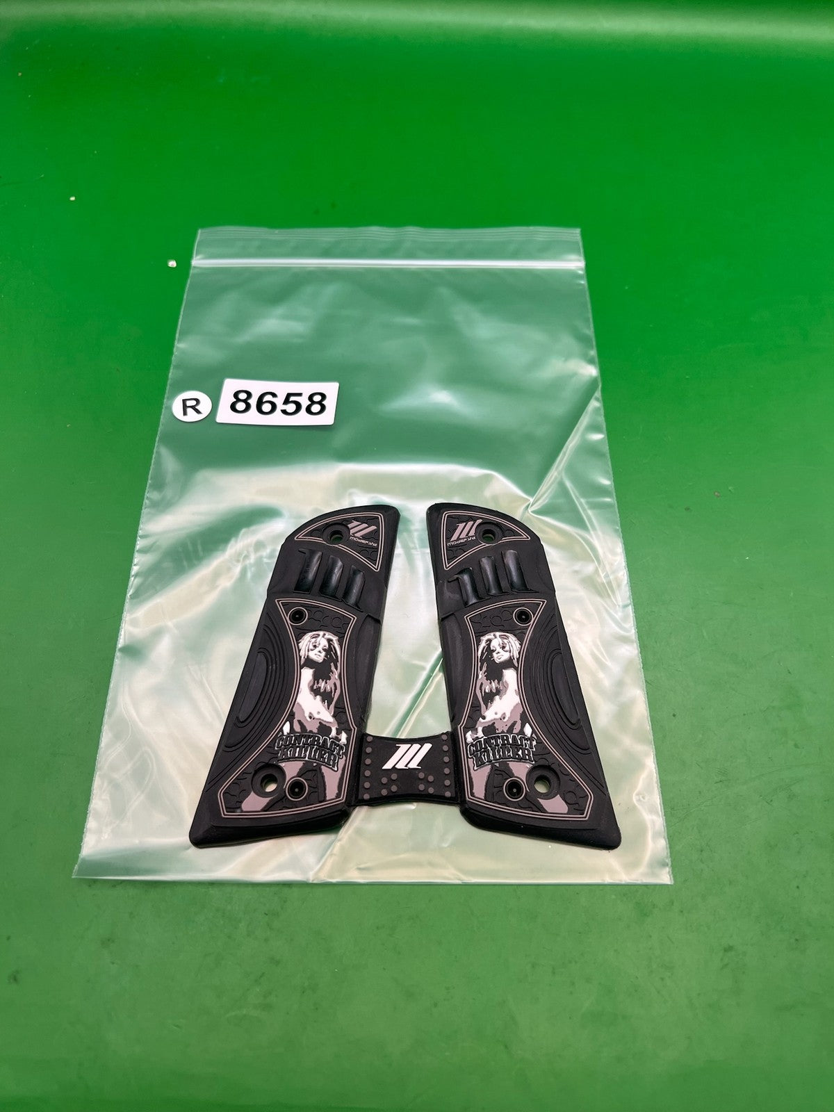 Hybrid PB Contract Killer 1911 45 Style Grip Panels Black LCD