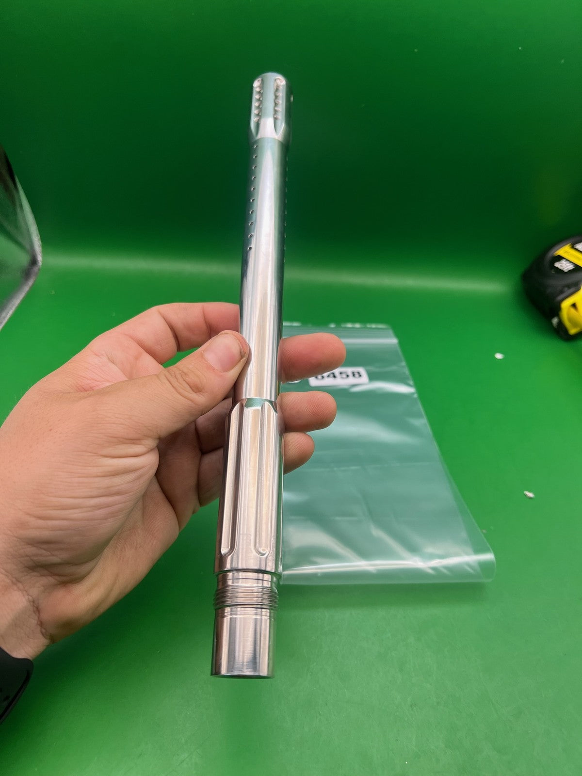 Autococker Dye SS Barrel - Check Thread - used paintball barrel - silver