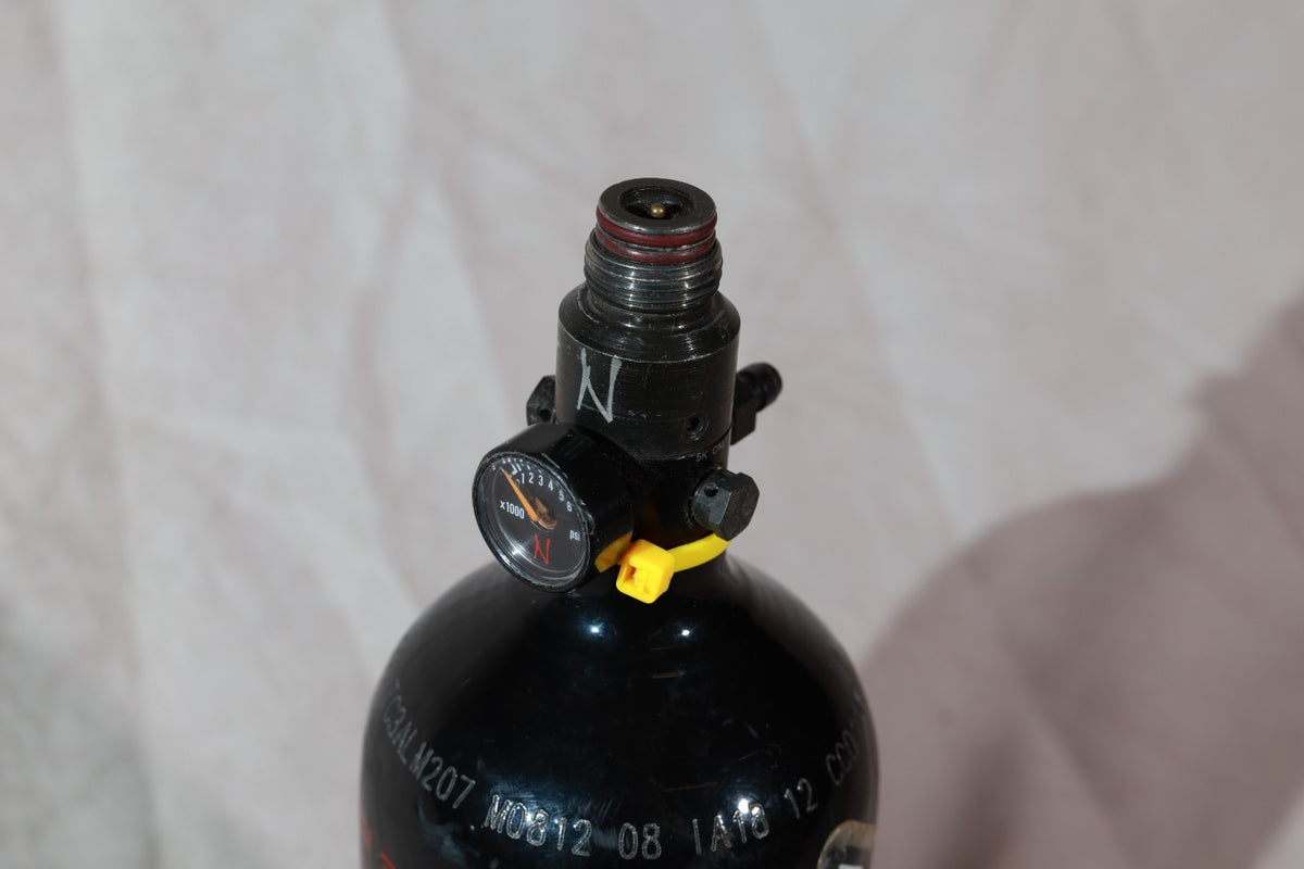 Ninja Paintball 35ci HPA Air Tank Black Dye Logo with Regulator