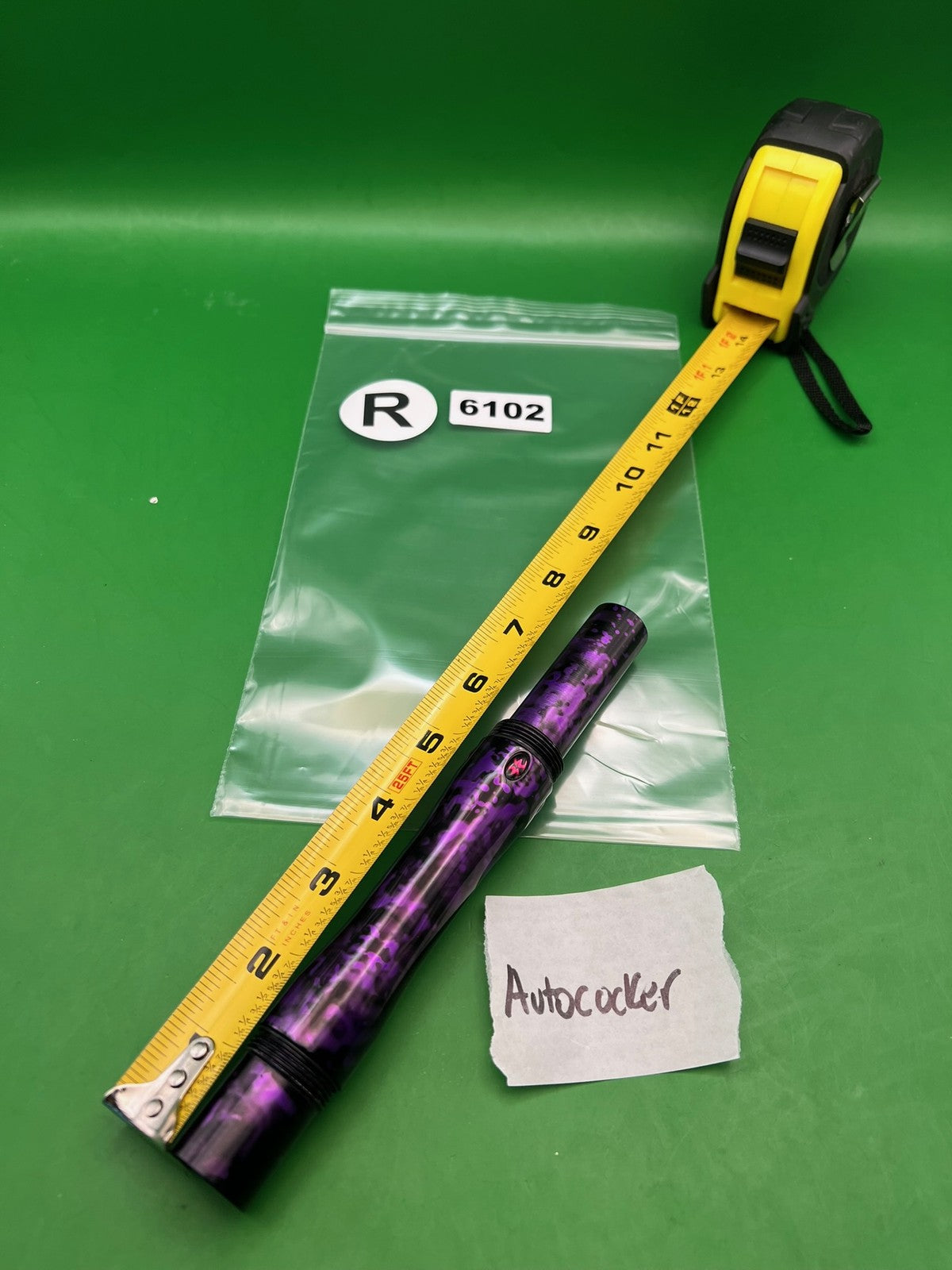 Empire Autococker Back - used paintball barrel back - purple/black splash anno
