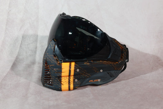 Push Paintball Mask Orange Black With Retevis Two Way Radio Set Case Bundle
