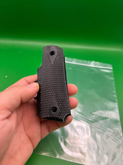 Smart Parts 1911 45 Style Grip Panels Black Rubber Checkered Diamond