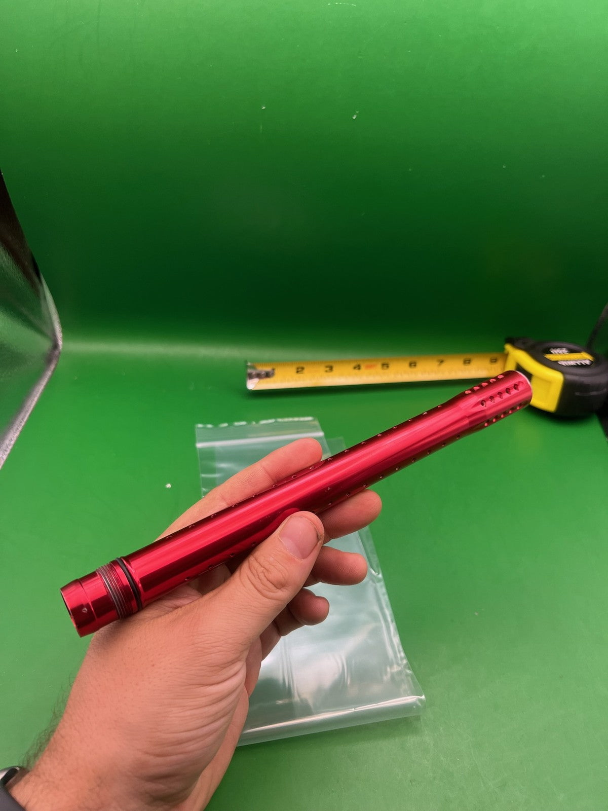 Red Dye Ultralight 16 Inch Tip - used paintball barrel tip - red anno