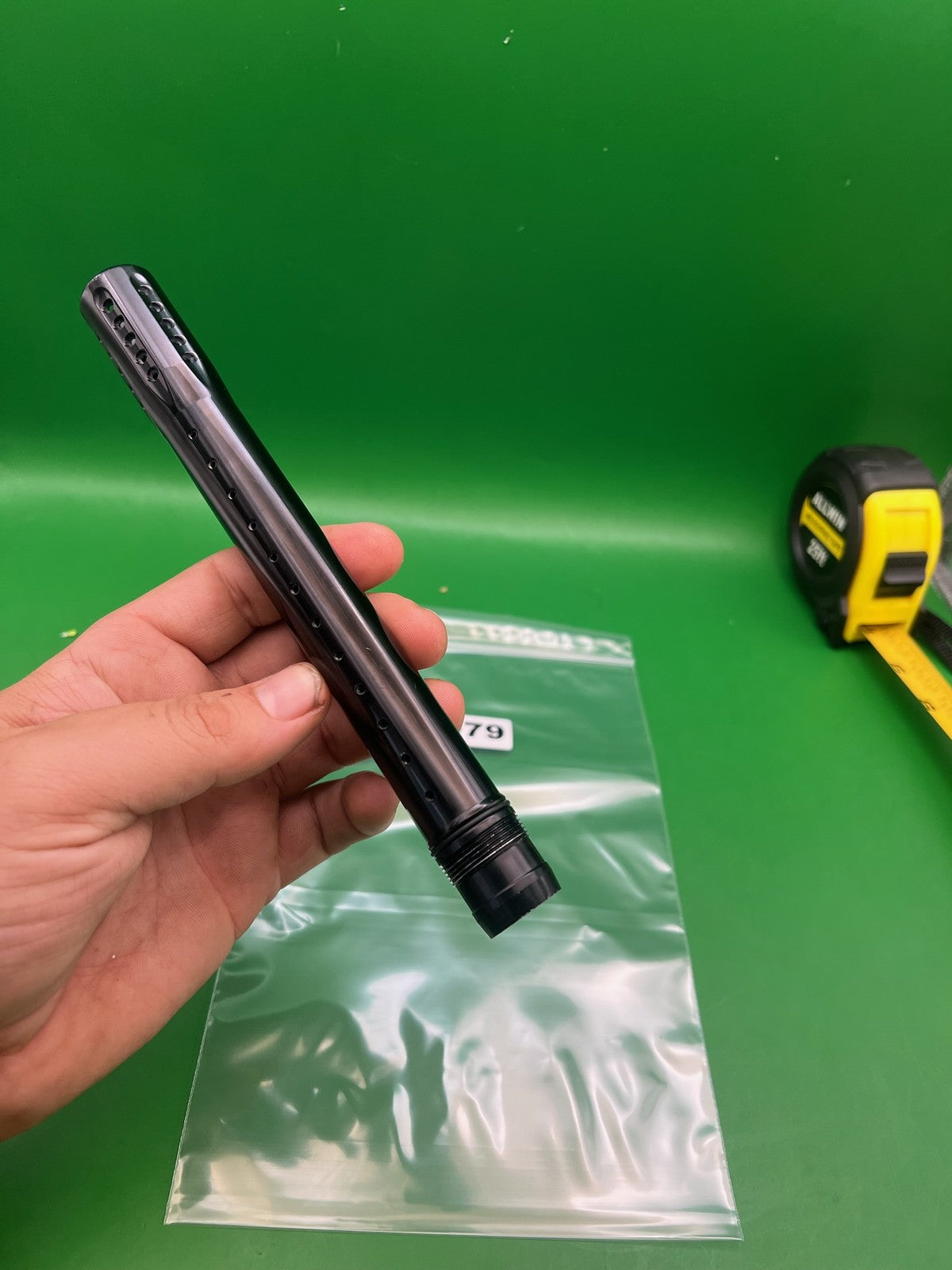 Dye UL Barrel Tip 14" Black Autococker - used paintball barrel tip - black