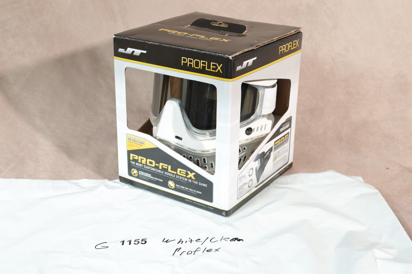 JT ProFlex Paintball Mask Goggle White Clear Spectra Lens System New In Box