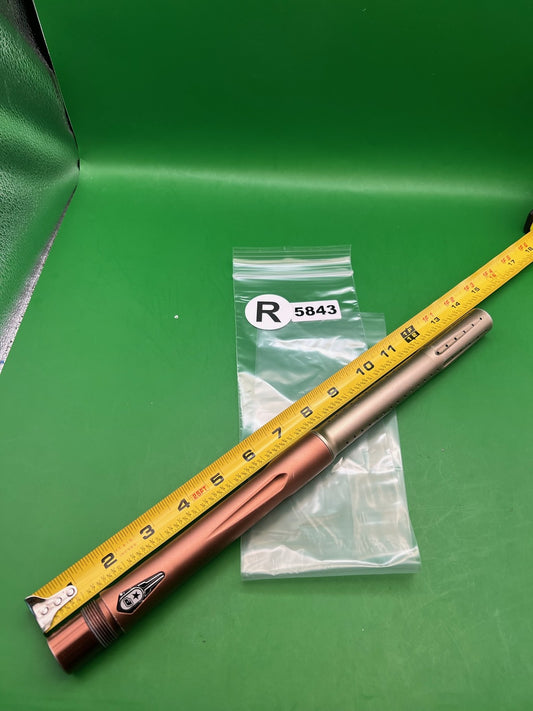 Planet Eclipse 2-Piece Barrel 14" .693 Copper/Rose Gold - used paintball barrel back, barrel tip - copper/rose gold