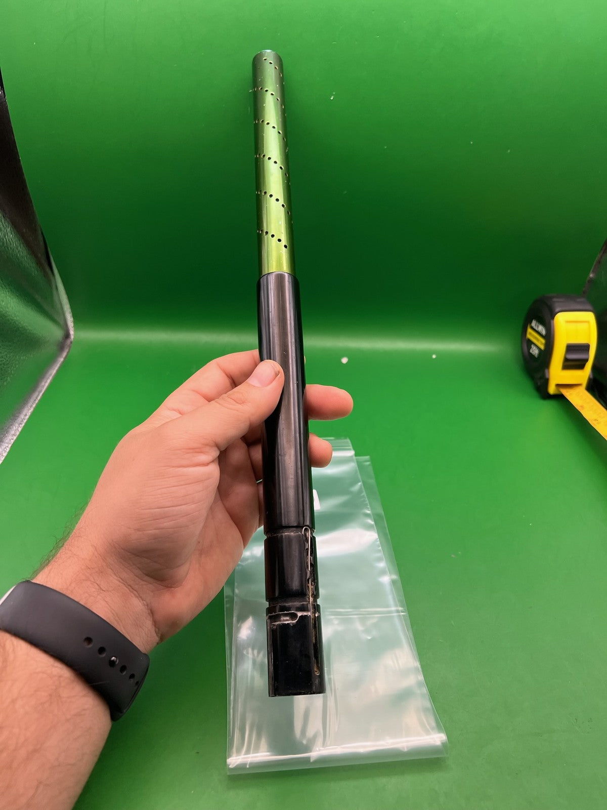Automag Smart Parts Barrel 18 inch Green - used paintball barrel - black/green