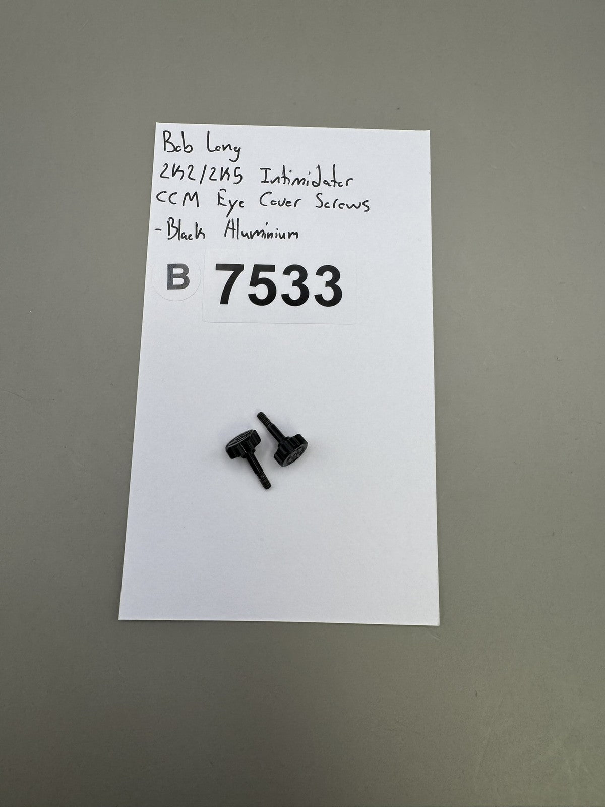 Bob Long 2K2 2K5 Intimidator CCM Eye Cover Screws Black Aluminium