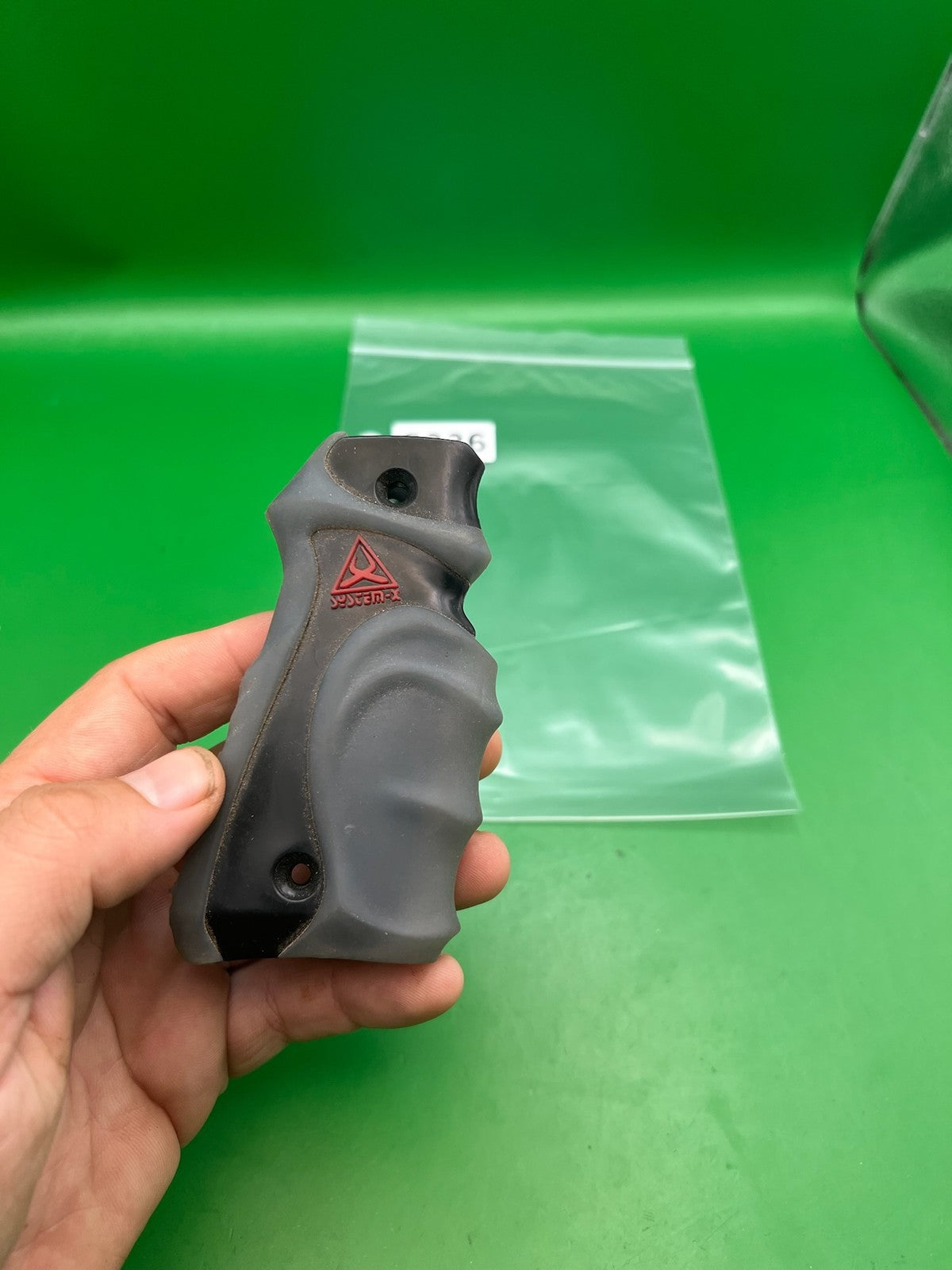 System X 1911 45 Style Paintball Grip Black Rubber Two-Piece Panel Set