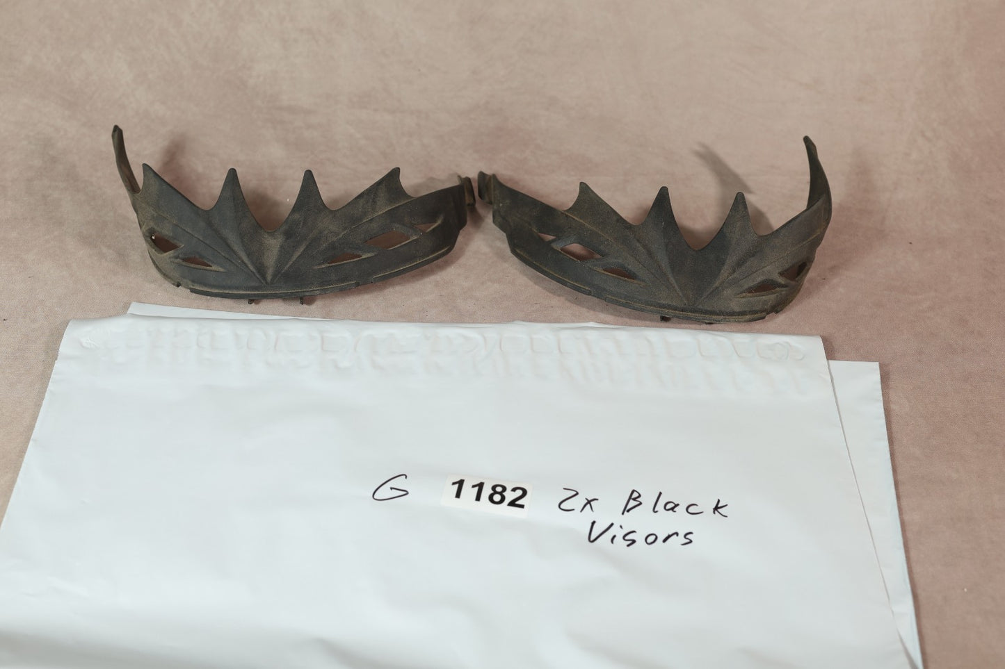 Visors Black Spiked Gothic Style Pair of 2