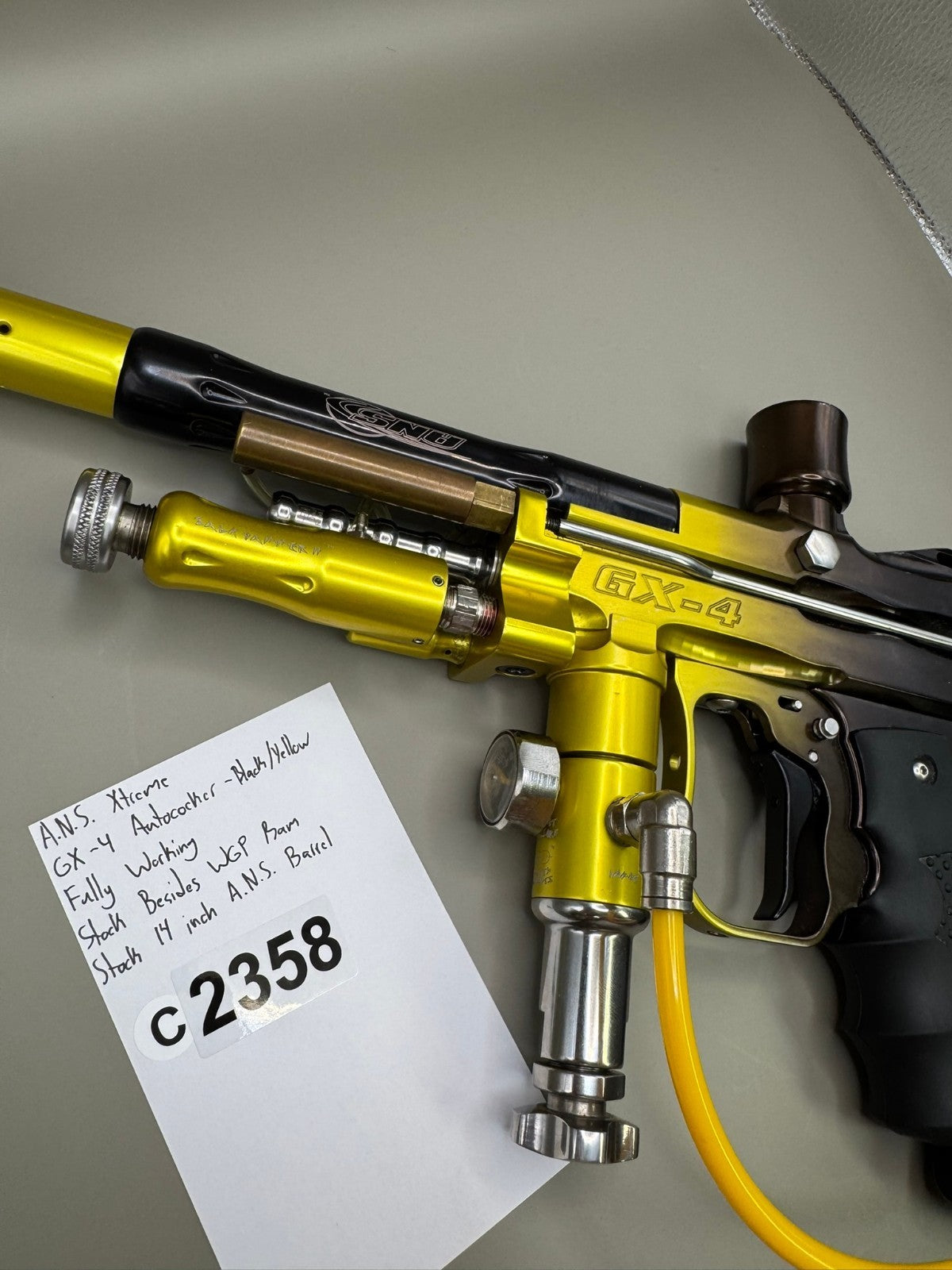 A.N.S Xtreme GX-4 Autococker - Black/Yellow - Paintball Marker Fully Working
