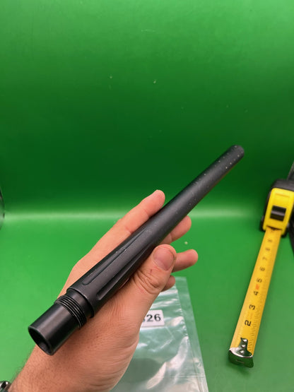 Stock Autococker Barrel Back 12" .694 Black - used paintball barrel back - black