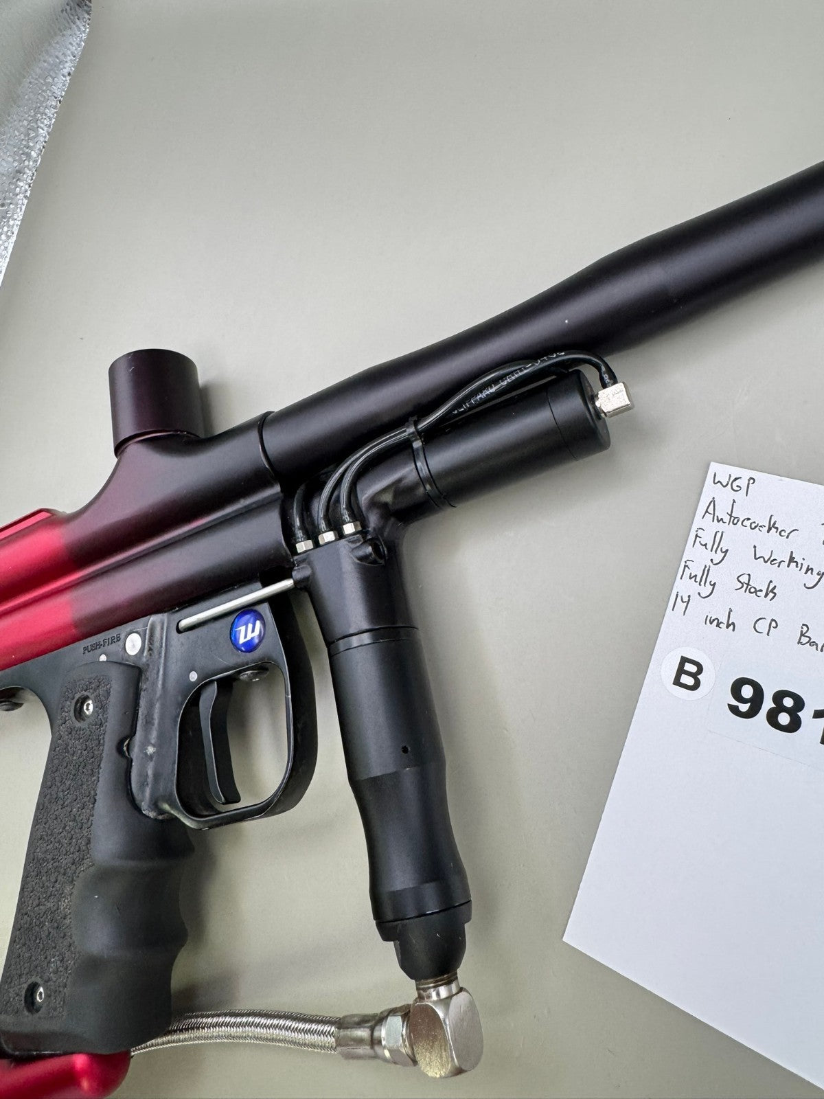 WGP Autococker Trilogy - Black/Red - Paintball Marker Fully Working