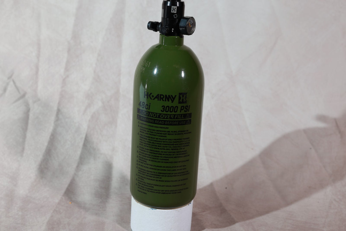 HK Army 48CI 3000PSI Compressed Air Tank Olive Green Paintball HPA Bottle