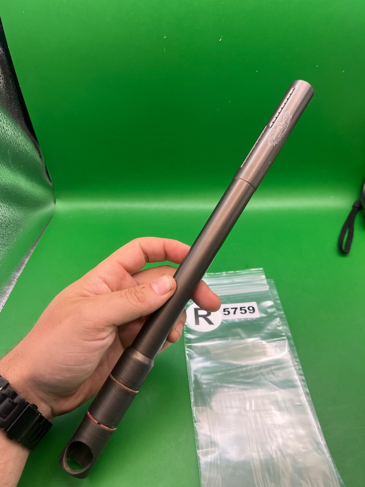 J&J Automag .693 Pewter Barrel - used paintball barrel - pewter