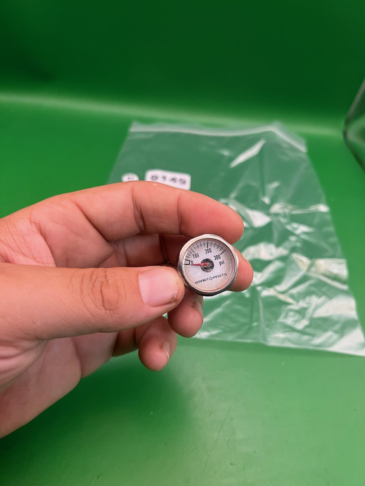 Smart Parts 0-300 PSI Mini Pressure Gauge Chrome White Face ION Shocker