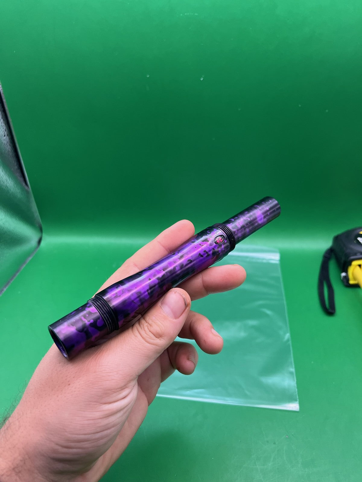 Autococker Barrel Purple Black - used paintball barrel - purple/black swirl anno