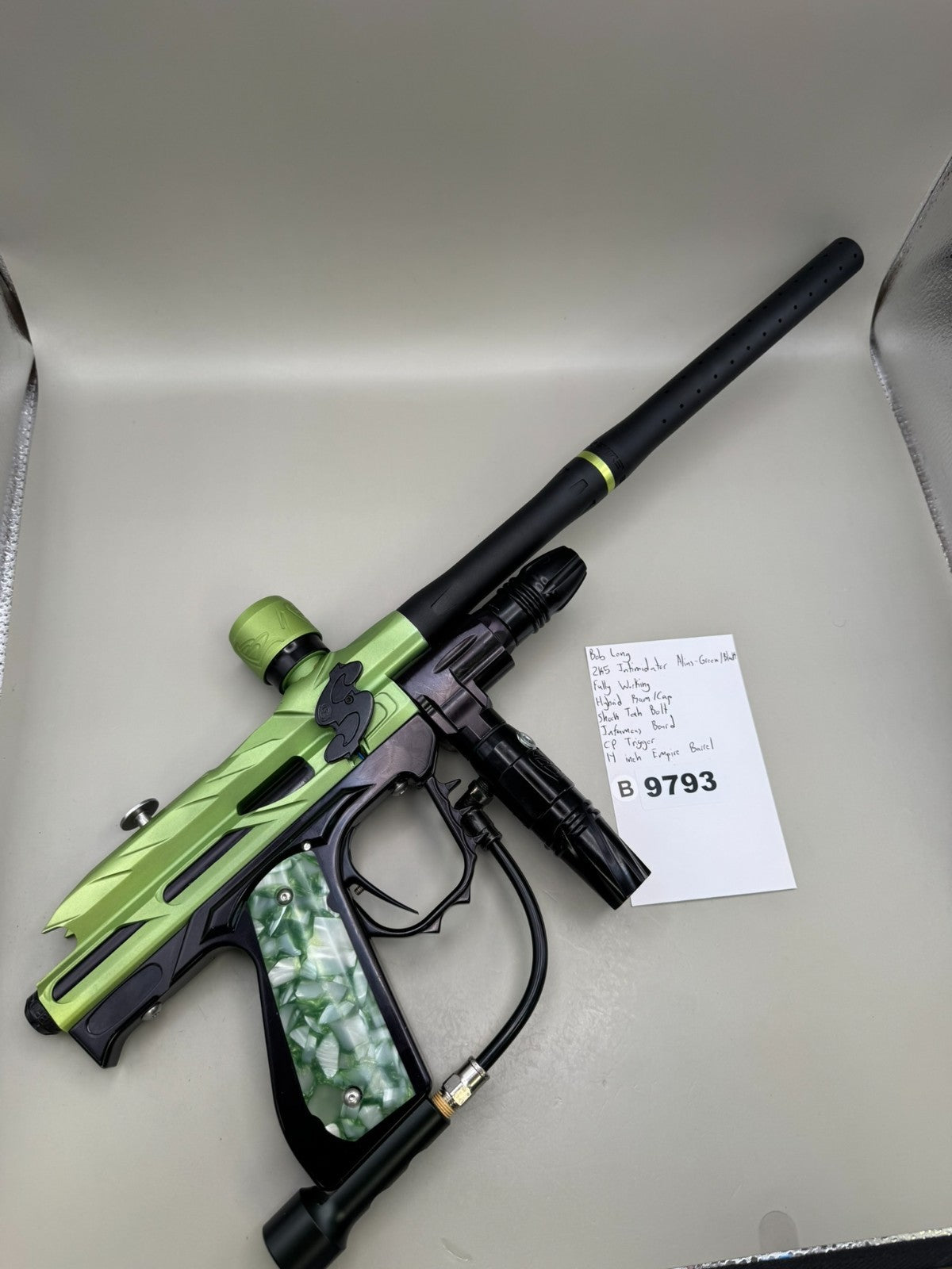 Bob Long 2k5 Intimidator Alias - Green/Black - Paintball Marker Fully Working