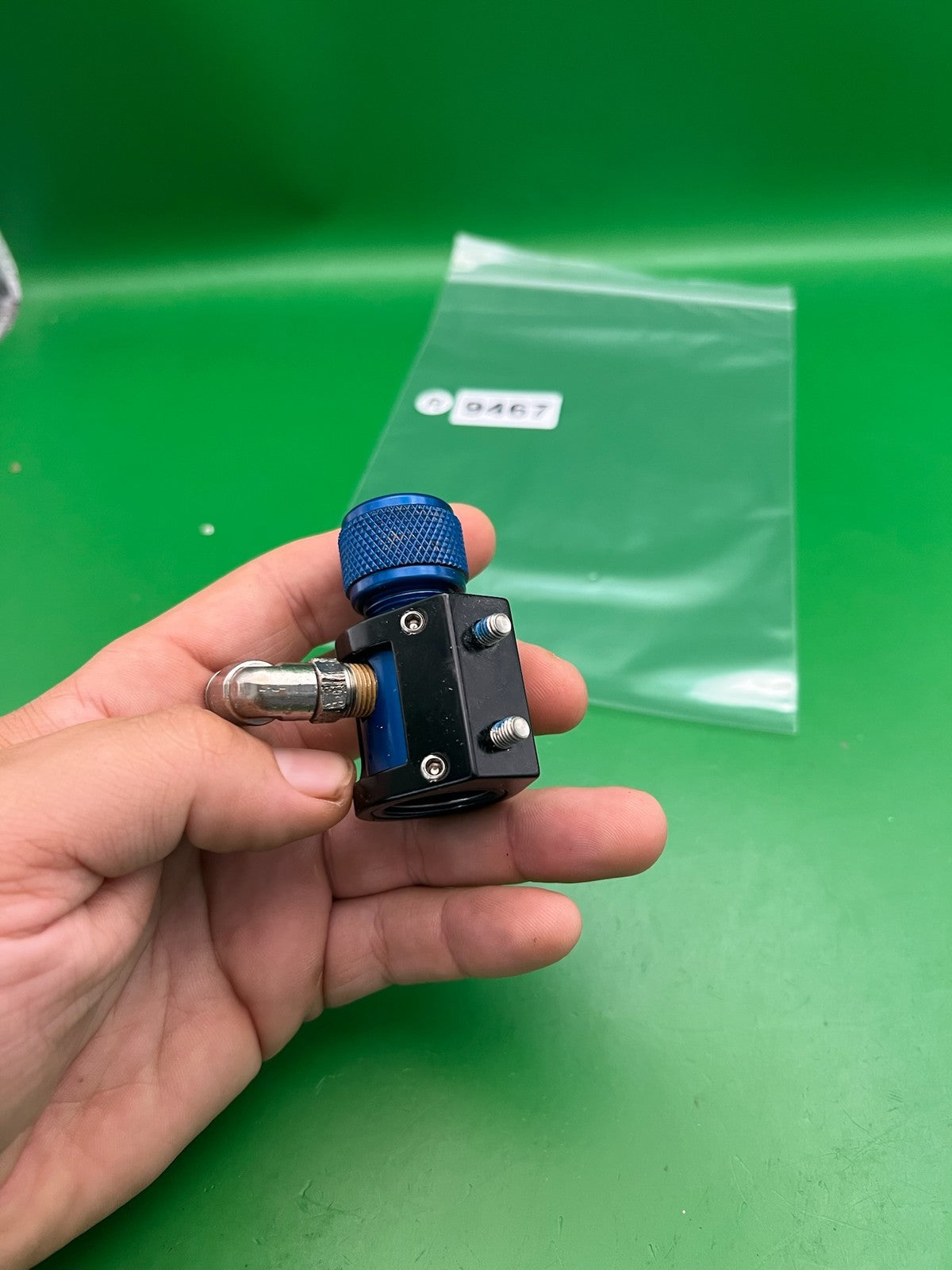 WGP On/Off Cage ASA Blue Black with 90-Degree Elbow Fitting Autococker